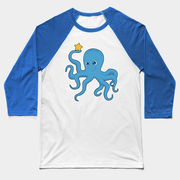 Octopus Star Baseball T-Shirt by Markus Schnabel